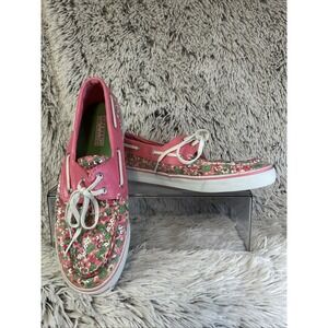 Sperry Women's Floral Pink and Green Loafers